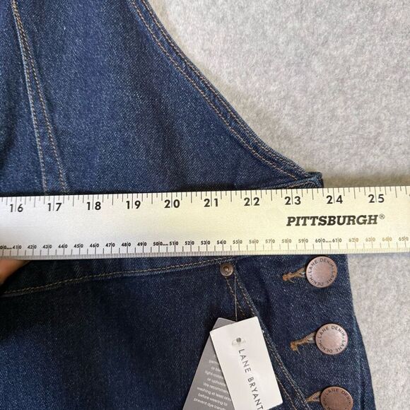Brand New Lane Bryant Women's Size 24S Cotton Stretch Overalls Denim Medium Wash - Picture 4 of 12